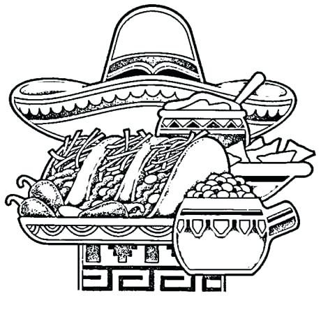 460x480 Mexican Food Coloring Pages National Food Coloring Page Printable