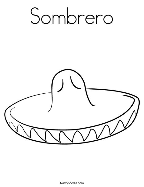 468x605 Urgent Sombrero Coloring Page Twisty Noodle