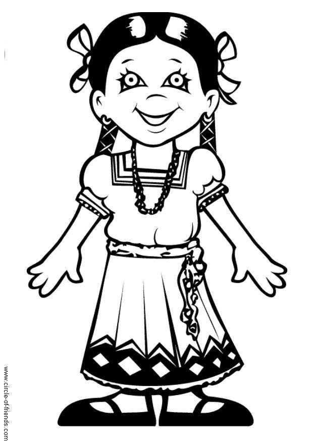 620x875 Coloring Page Maria From Mexico