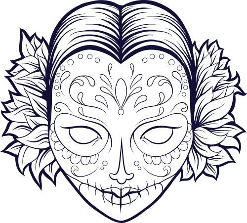500x451 Sugar Skull Coloring Page 10 Dia De Las Muertos, Colorear Y