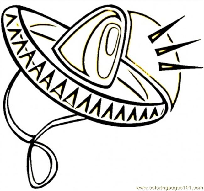 650x609 Sombrero Coloring Page