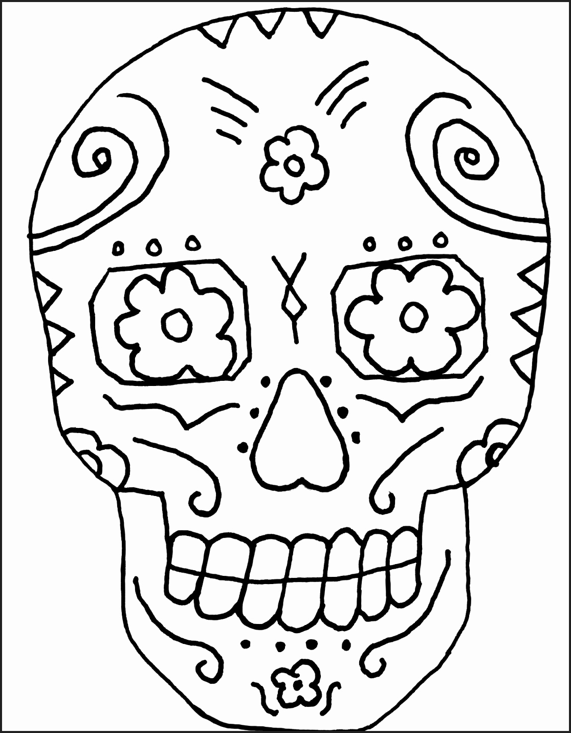 1116x1432 El Dia De Los Muertos Skull Coloring Pages Newcoloring123