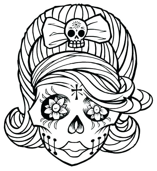 500x547 Skulls Coloring Pages Sugar Skull Coloring Page Mexican Skull