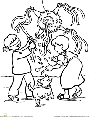 Las Posadas Coloring Page Worksheets, Spanish And Kindergarten 301x398 Las Posadas Coloring Page Worksheets, Spanish And Kindergarten