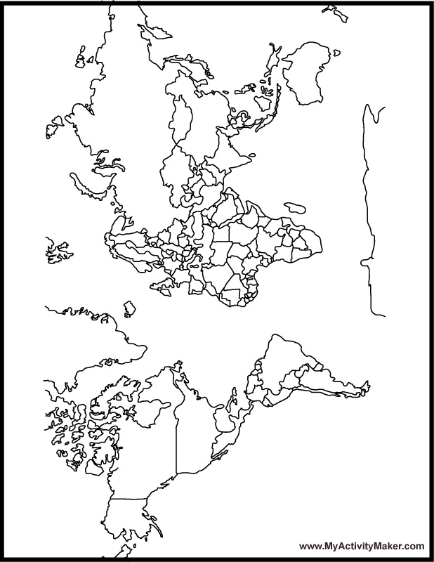 618x800 World Map Printable Coloring Pages