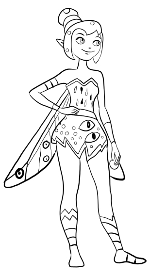 Mia And Me Coloring Pages Yuko Posing 342x567 Mia And Me Coloring Pages Yuko Posing