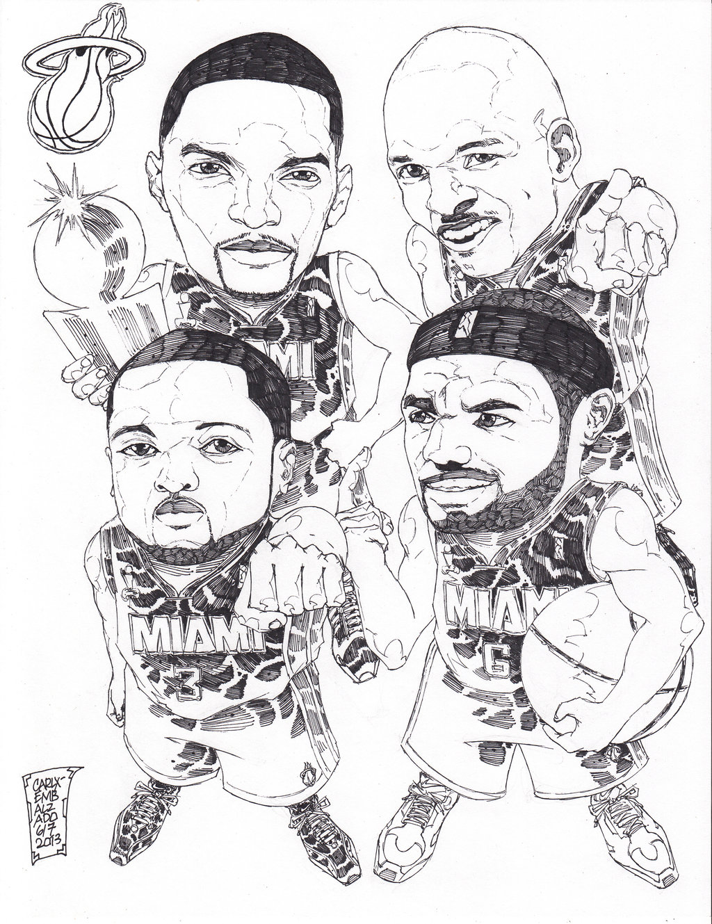 Basketball Teams Coloring Pages Free Miami Heat And Nba Logo 1024x1329 Basketball Teams Coloring Pages Free Miami Heat And Nba Logo