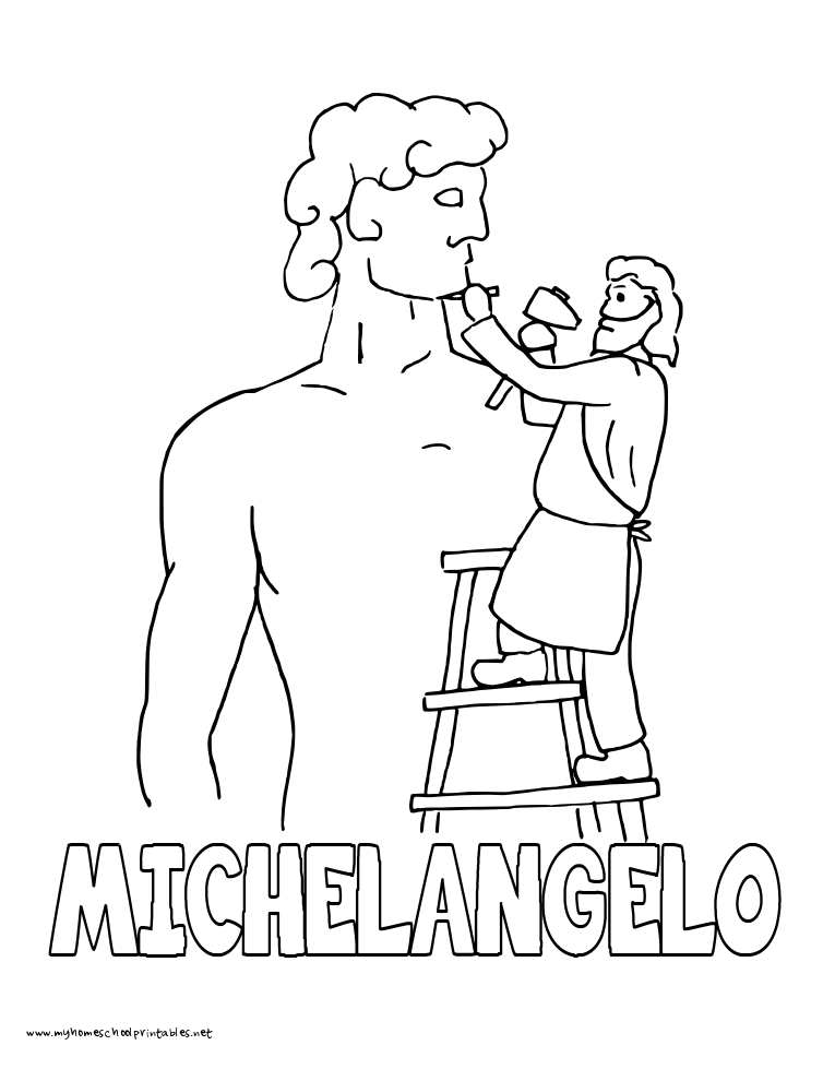 765x990 History Coloring Pages Volume 3 Michelangelo, Study Ideas