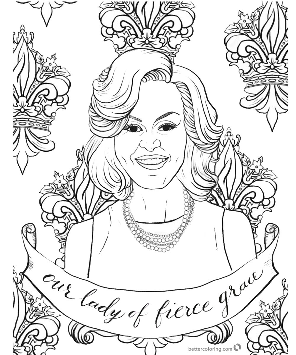 1000x1200 Michelle Obama Coloring Page Graceful Lady