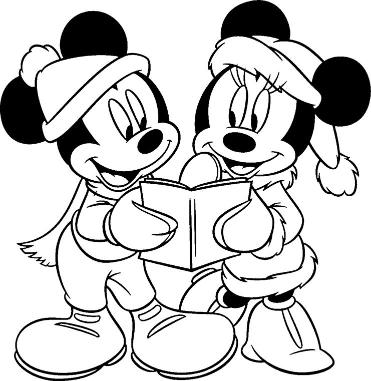 Mickey And Minnie Christmas Coloring Pages