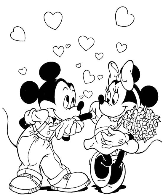 Mickey And Minnie Colouring Pages 550x660 Mickey And Minnie Colouring Pages