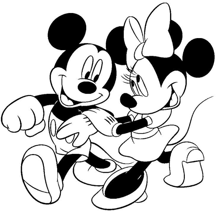 736x718 Mickey And Minnie Coloring Pages With In Love