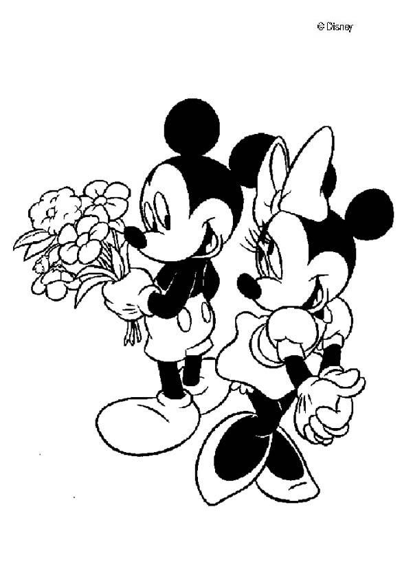 601x850 Mickey Mouse And Minnie Mouse In Love Coloring Page Coloring