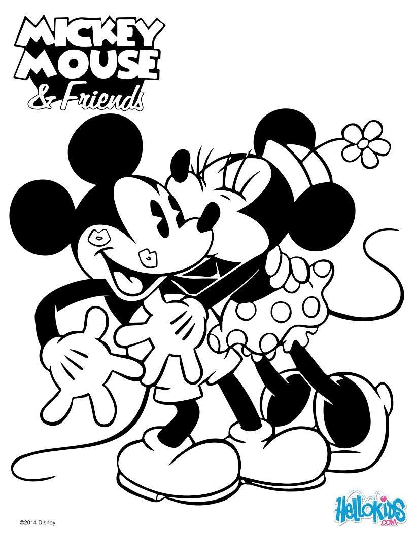 820x1060 Minnie Mouse Kisses Mickey Coloring Page Laj Best And Love Pages