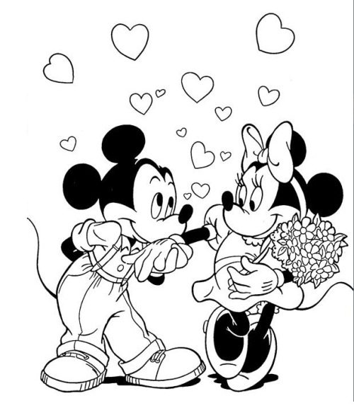 Mickey And Minnie Kissing Coloring Pages at GetColorings.com | Free ...