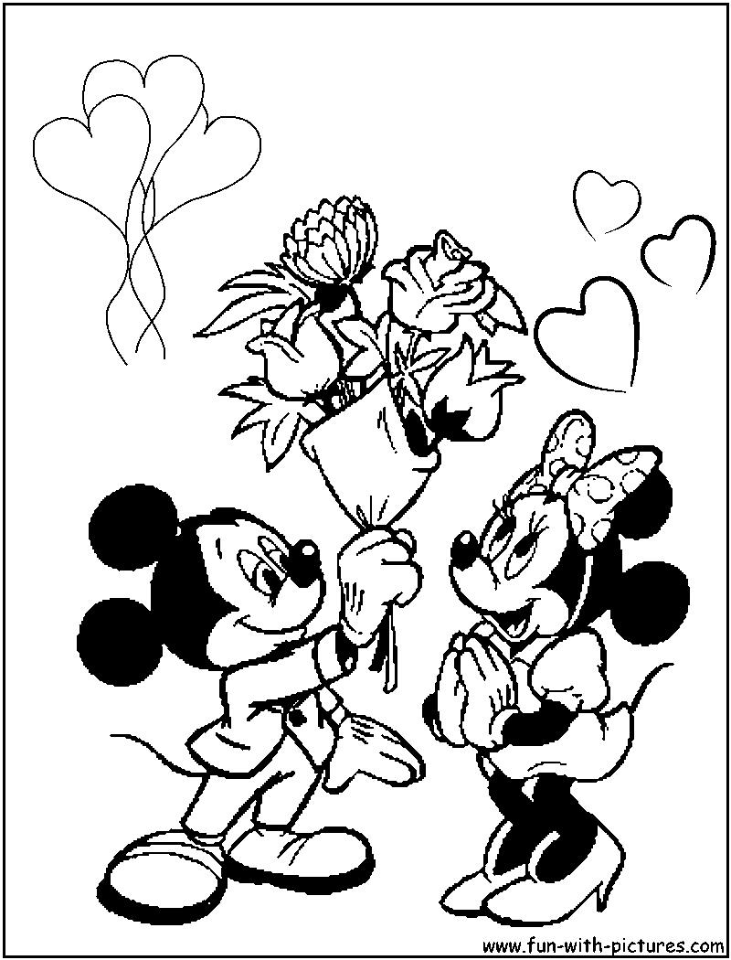 800x1050 Mickey Mouse Valentine Coloring Pages