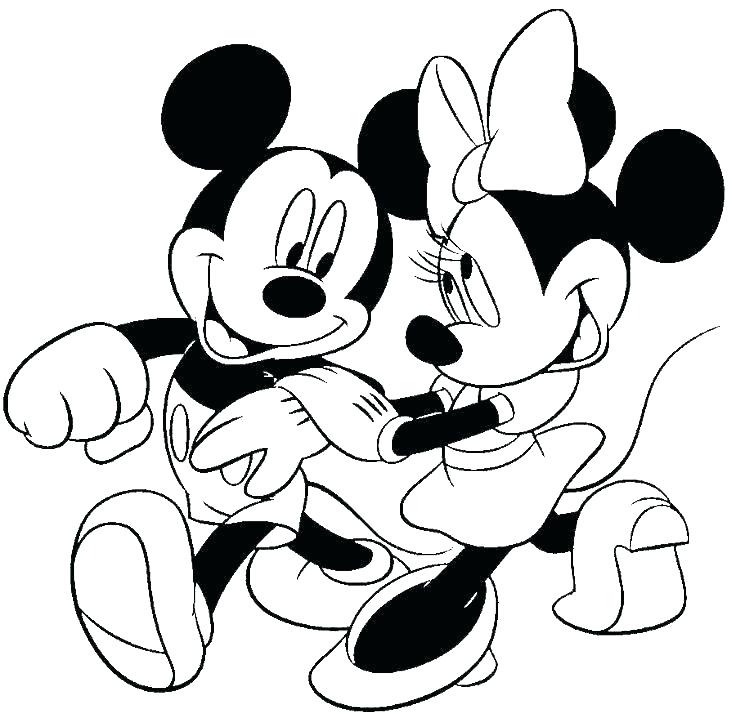 736x718 Coloring Pages Of Mickey And Minnie Mouse Coloring Pages Of Mouse