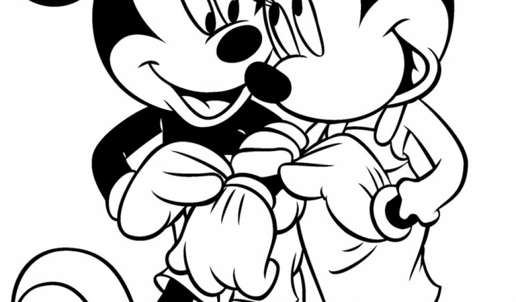 Mickey And Minnie Kissing Coloring Pages 1024x600 Mickey And Minnie Kissing Coloring Pages