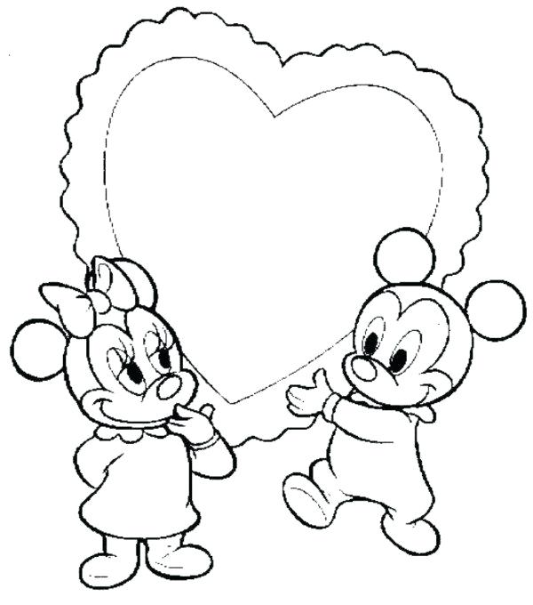Mickey Minnie Coloring Pages Baby Mickey Heart Coloring Pages 600x680 Mickey Minnie Coloring Pages Baby Mickey Heart Coloring Pages