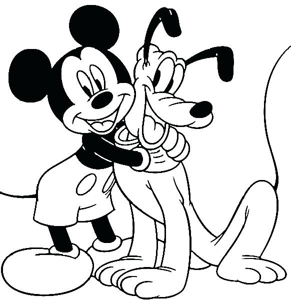 582x610 Pluto Coloring Pages Mickey And Mickey Pluto Coloring Pages
