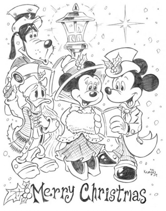 530x674 Mickey Mouse Christmas Coloring Pages Wallpapers9