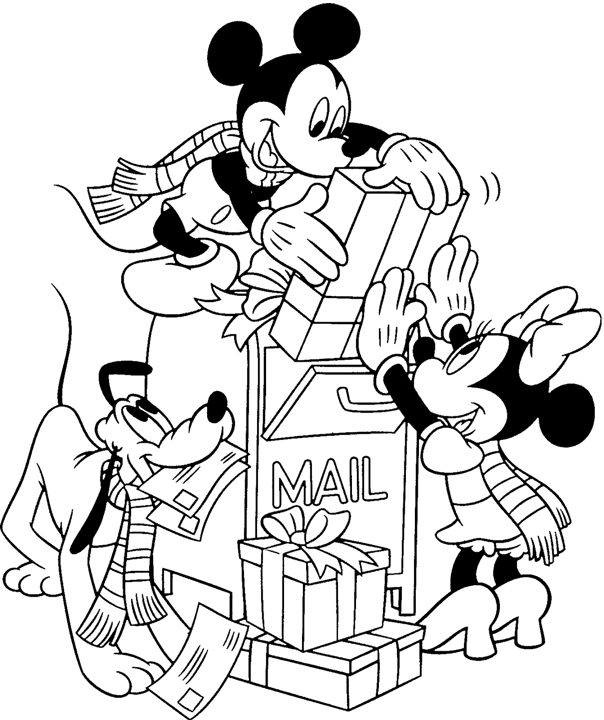 604x720 Mickey Mouse Christmas Coloring Pages Free Print