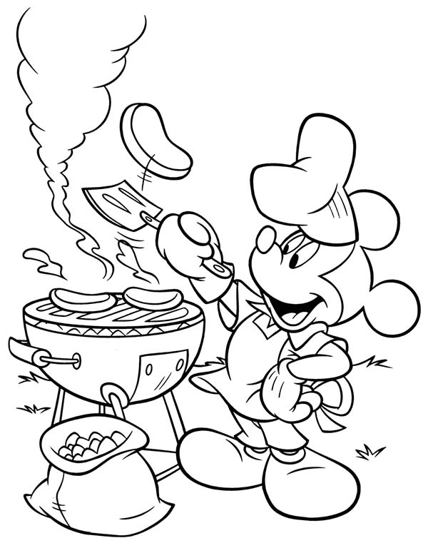 600x761 Mickey Mouse Clubhouse, Mickey Doing A Barbecue In Mickey Mouse