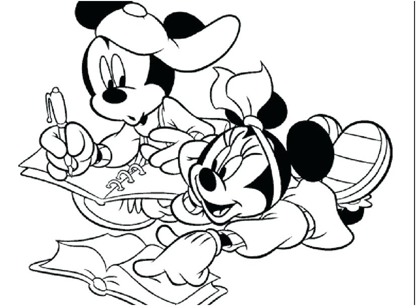 Mickey And Minnie Coloring Pages 827x609 Mickey And Minnie Coloring Pages