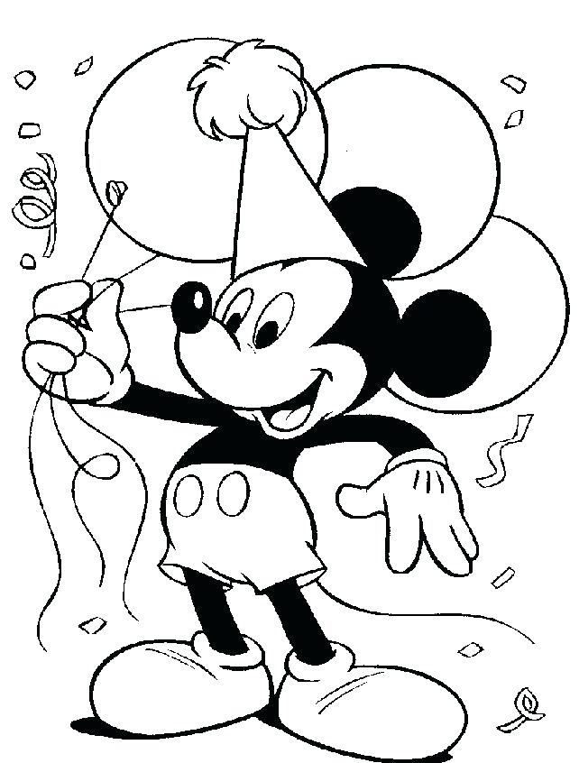 642x846 Mickey Mouse Birthday Coloring Pages Mickey Mouse And Friends