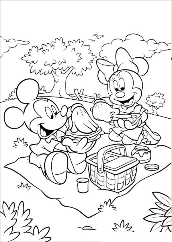 600x840 Mickey And Minnie Mouse Coloring Pages