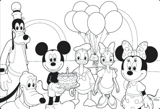 530x361 Free Mickey Mouse Coloring Pages Mickey Mouse And Friends Coloring