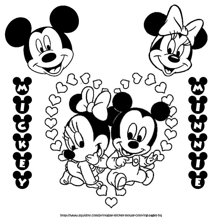 Mickey Mouse And Minnie Mouse Coloring Pages