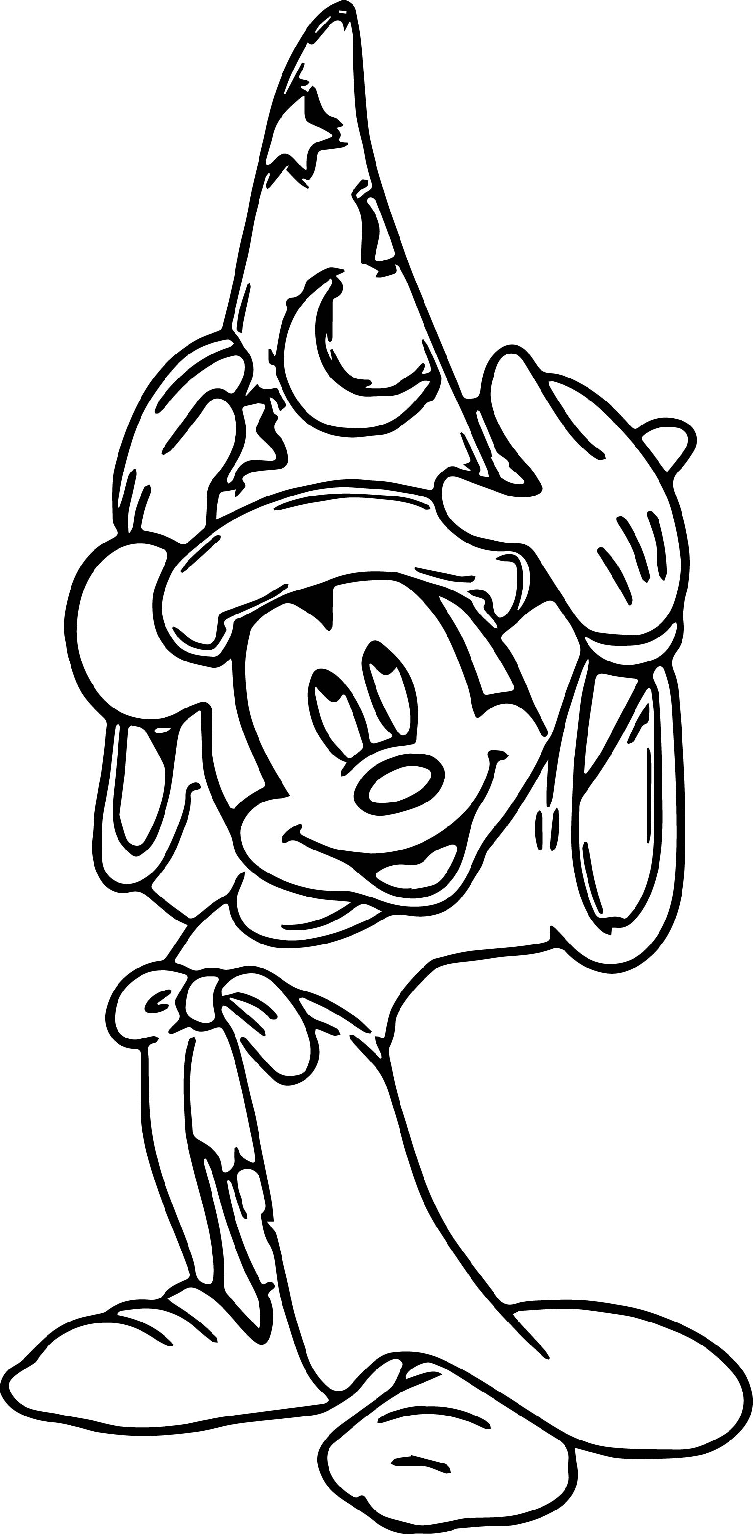 1538x3133 Magic Mickey Mouse Hat Coloring Pages Wecoloringpage