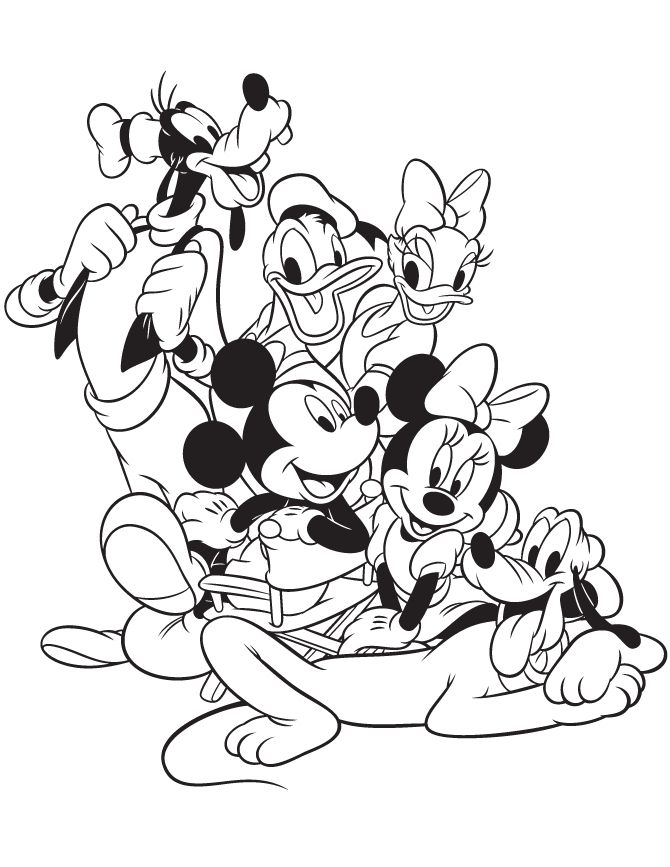 Mickey Mouse Characters Coloring Pages