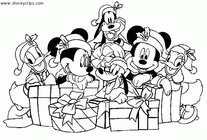 728x492 Mickey Mouse And Friends Christmas Coloring Pages