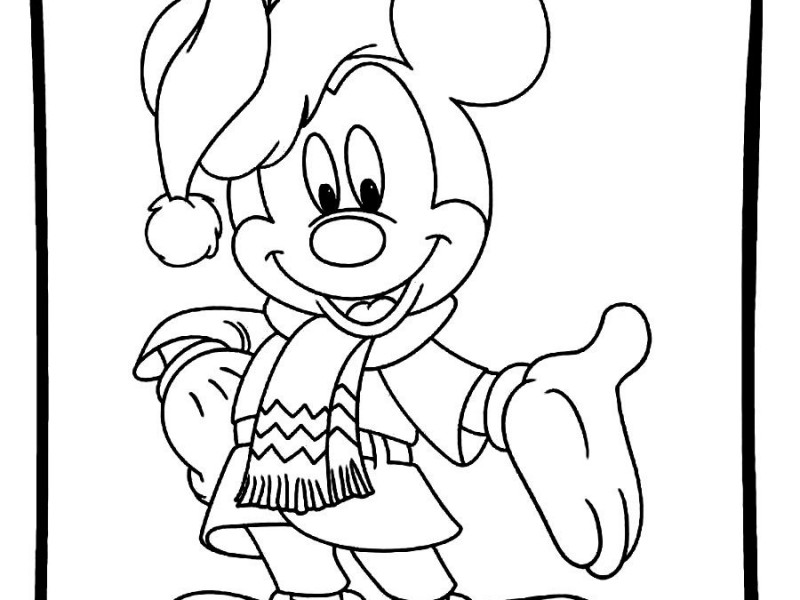 800x600 Mickey Mouse Coloring Pages Christmas Drawn Christmas Mickey Mouse