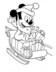 232x300 New Mickey Mouse Christmas Coloring Pages Free Print