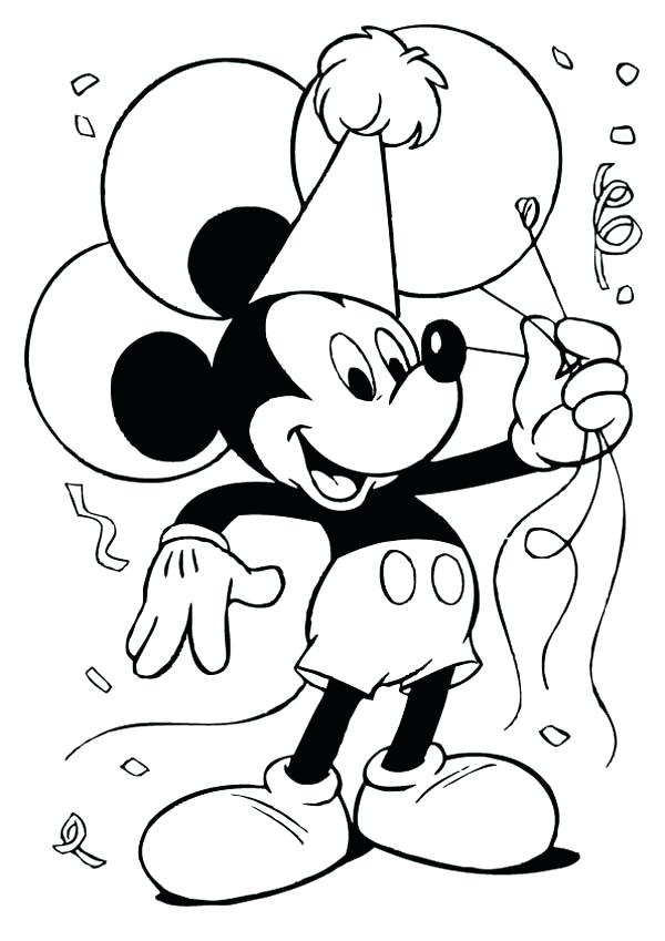 Mickey Mouse Happy Birthday Coloring Page at GetColorings.com | Free ...