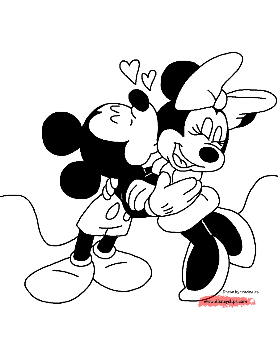 Mickey Mouse Valentine Coloring Pages