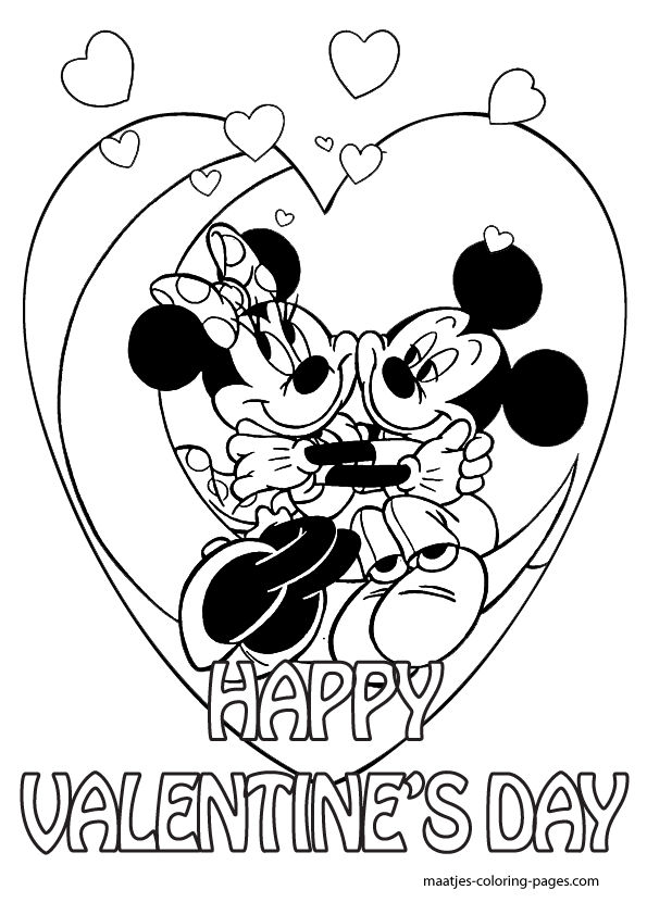 595x842 Mickey Mouse Valentine's Day Coloring Pages