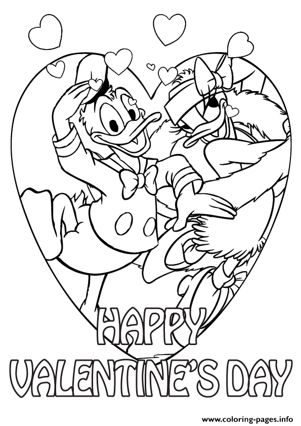 595x842 Donald Duck And Daisy On Valentine Day Disney Sf960 Coloring Pages