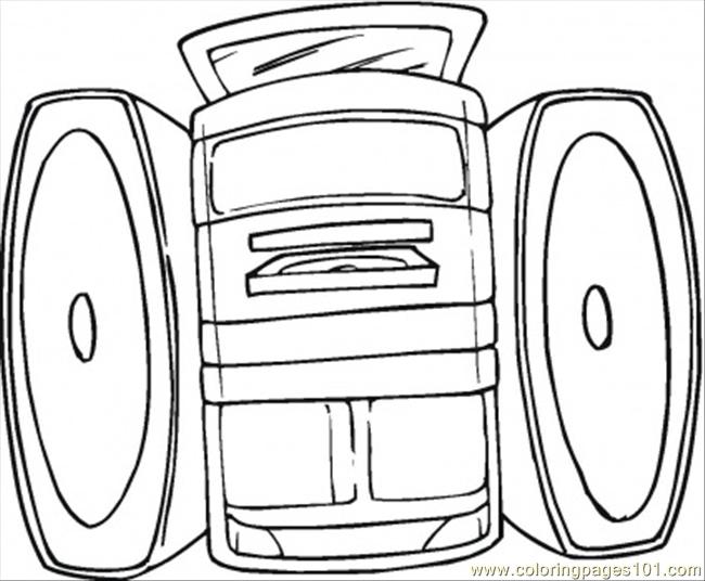 Sound System Coloring Page 650x536 Sound System Coloring Page