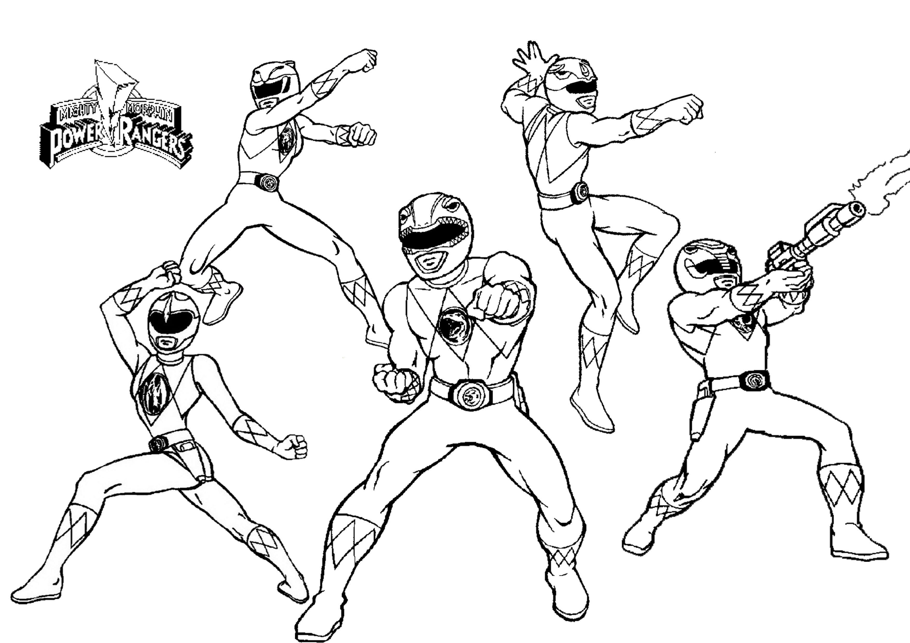 3508x2480 Mighty Morphin Power Rangers Coloring Pages 89 With Mighty Morphin
