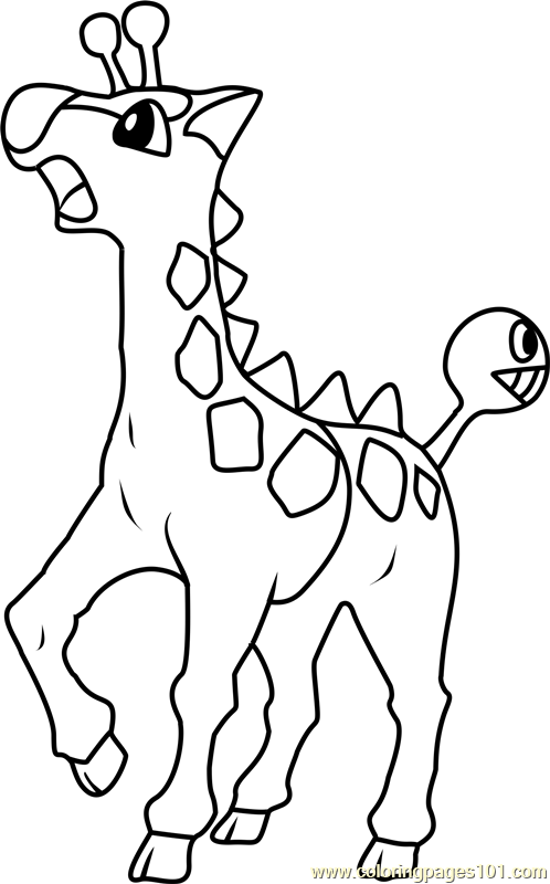 498x800 Girafarig Pokemon Coloring Page