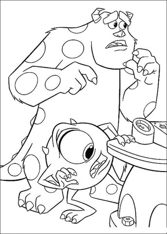 Sulley, Mike And Boo Coloring Page 343x480 Sulley, Mike And Boo Coloring Page