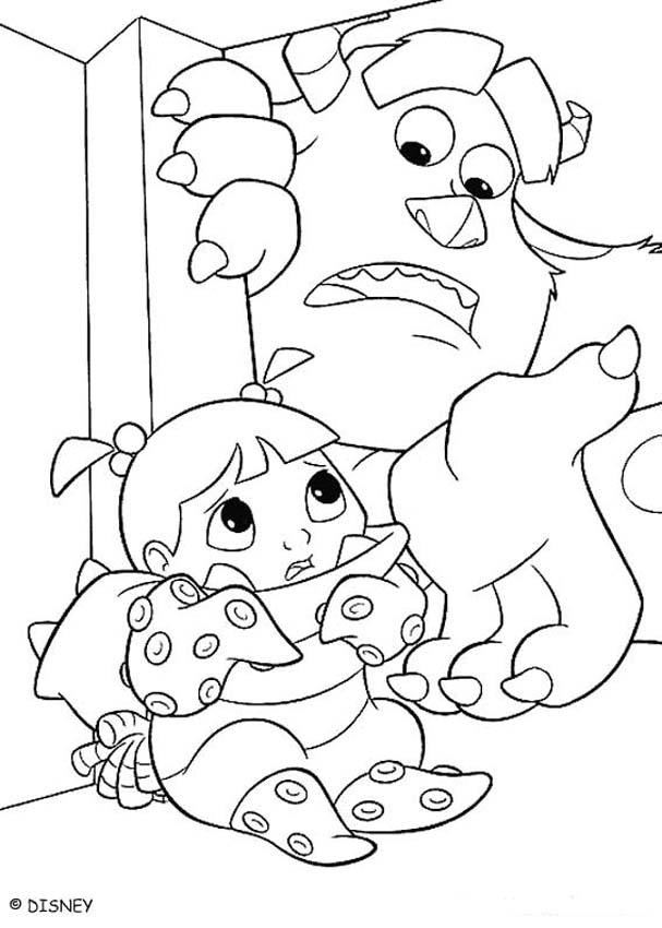 Sulley With Mike And Boo Coloring Pages 607x850 Sulley With Mike And Boo Coloring Pages