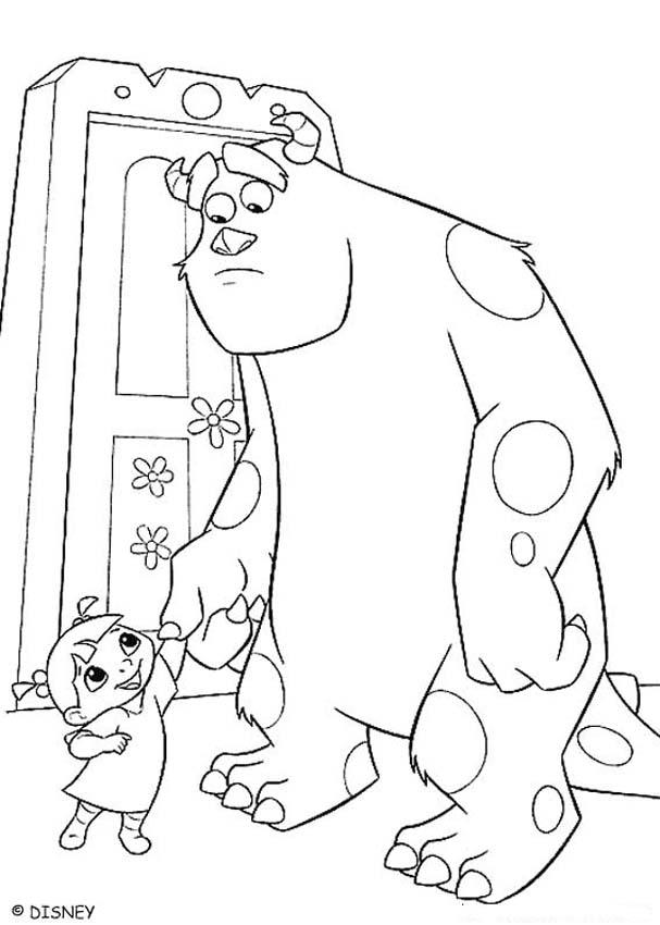 Boo And Sulley Coloring Pages 607x850 Boo And Sulley Coloring Pages