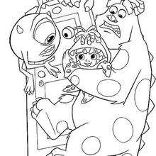 Mike, Sulley And Boo Coloring Pages 220x220 Mike, Sulley And Boo Coloring Pages
