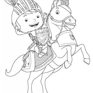 Mike The Knight, Mike The Knight Rearing Galahad Coloring Page 300x300 Mike The Knight, Mike The Knight Rearing Galahad Coloring Page