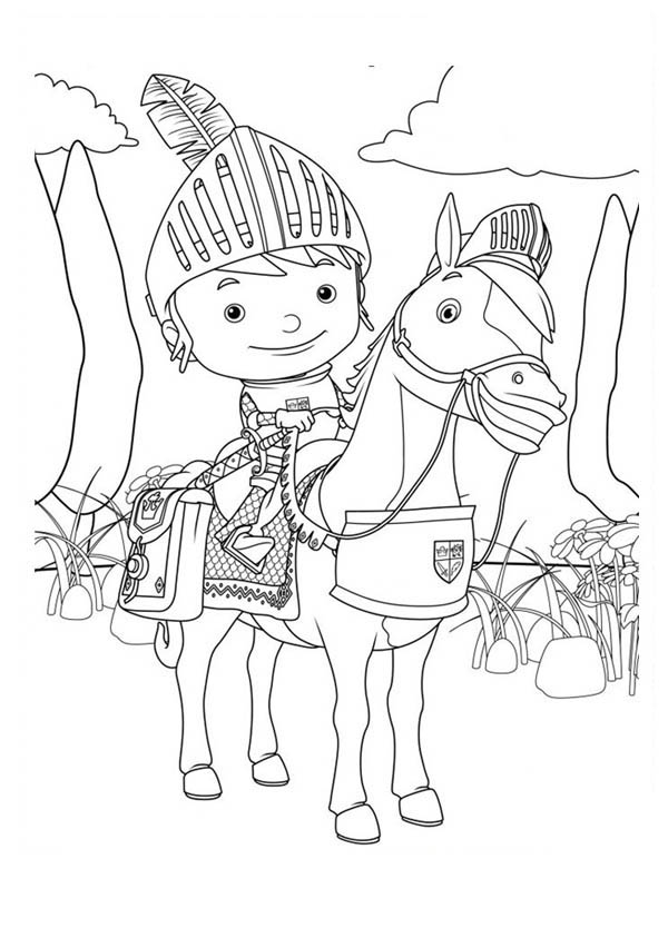 The Brave Mike The Knight Coloring Page Color Luna 600x834 The Brave Mike The Knight Coloring Page Color Luna